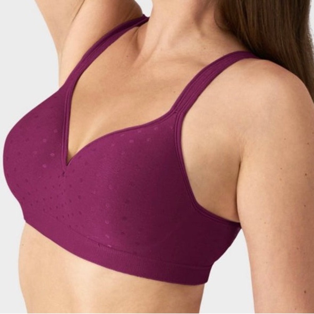 Beauty by Bali Polka Dot Purple Wirefree Comfort Bra